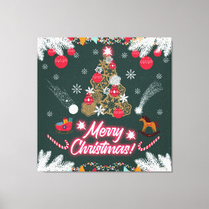 Toile Joie à feuillage persistant de Noël