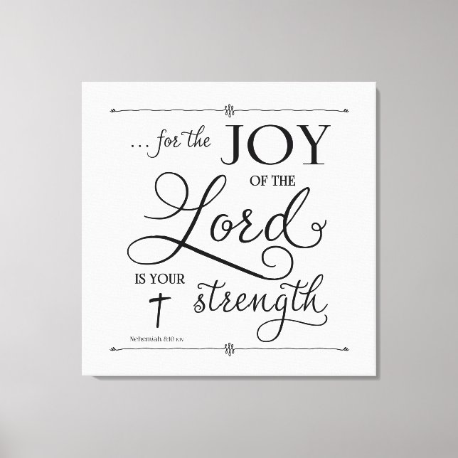 Toile Joie du Seigneur - Néhémie 8:10 (Recto)