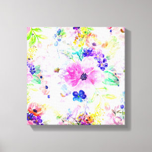 Toile Joli aquarelle de peinture florale à la main desi
