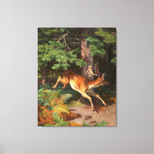 Toile Joli Cerf Rouge Dans La Forêt
