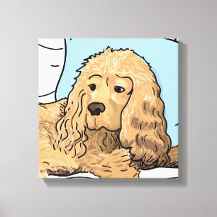 Toile Joli Cocker brun clair dessin de Portrait Espagnol