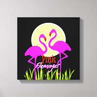 Joli lever de soleil de Flamant rose rose d'été