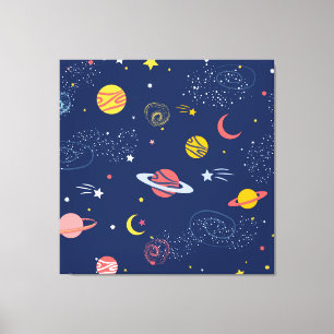 Toile Joli Motif Arrière - plan Galaxy tiré à la main