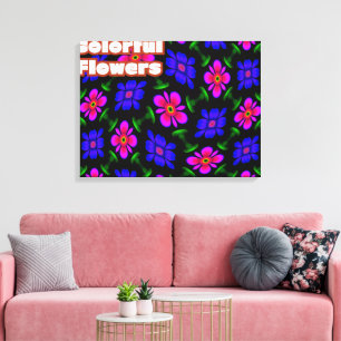 Toile Joli Motif de fleurs roses