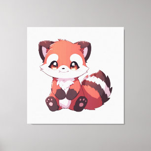 Toile joli panda roux