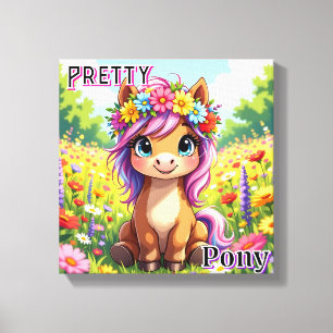 Toile Joli Poney Art pour la nurserie enfantin de dess