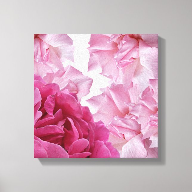 Toile Joli rose rose pétale abstrait floral art stylisé (Recto)