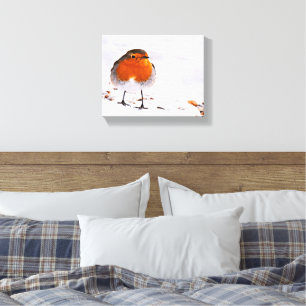 Toile Joli rouge rouge rouge rouge rouge oiseau neige an