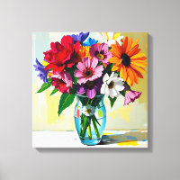 Joli vase de fleurs colorées