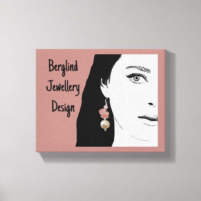 Toile Joli visage de fille stylisée illustration de mode (Recto)