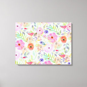 Toile Jolie aquarelle peinture à la main abstraite flor