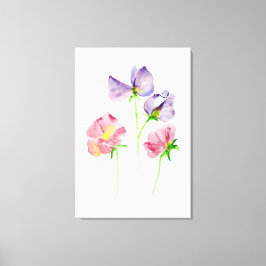 Toile Jolie aquarelle Pois doux rose pourpre