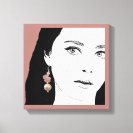 Toile Jolie fille visage de la mode illustration stylisé