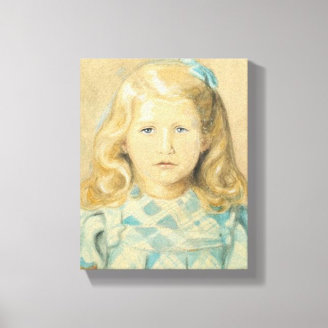 Toile Jolie Jeune Fille Avec Cheveux Blonde (Recto)