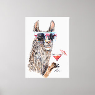 Toile Jolie Llama Vacances