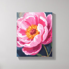 Toile Jolie pivoine rose | Peinture de fleurs aquarelle