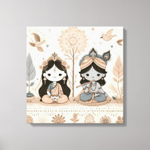 Toile Jolie Radhe Krishna Mandala décoration murale Sp