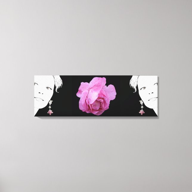 Toile Jolie rose rose jumelle filles mode illustration (Recto)
