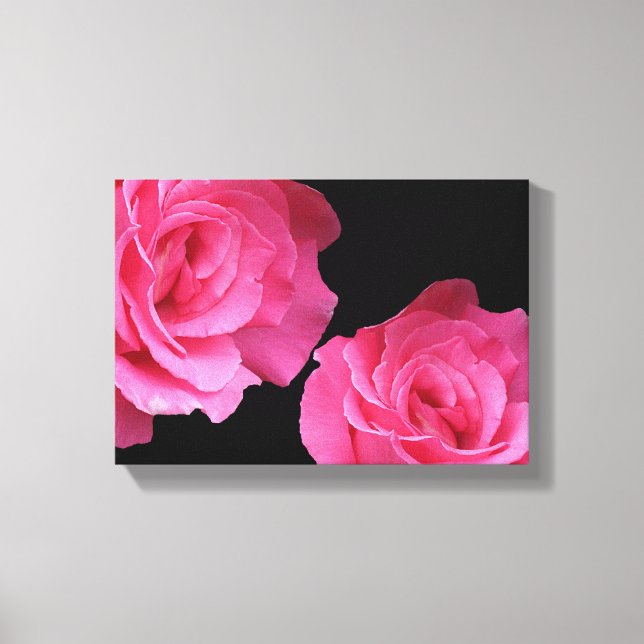 Toile Jolie roses roses roses simples art floral moderne (Recto)