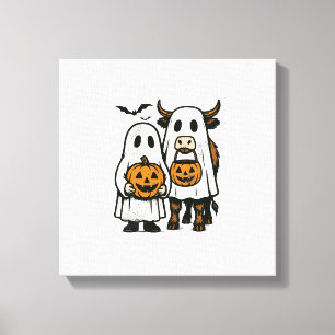 Toile Jolie vache des Highlands d'automne fantôme Hallow