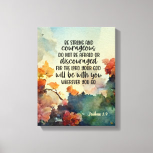 Toile Joshua 1:9 Soyez fort et courageux aquarelle