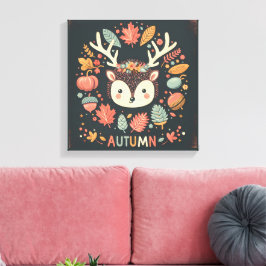 Toile Jote Boho Automne Hérisson couronne de fer Décale