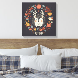 Toile Jote Boho Automne Hérisson couronne de fer Décale