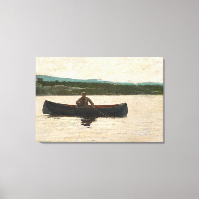 Toile Jouer un poisson (1875) par Winslow Homer (Recto)