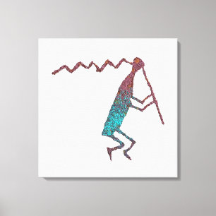Toile Joueur de flute Petroglyph