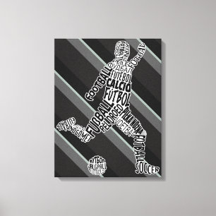 Toile Joueur de football Langues Typographie