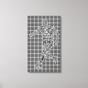 Toile Joueur de football Typographie Box Canvas