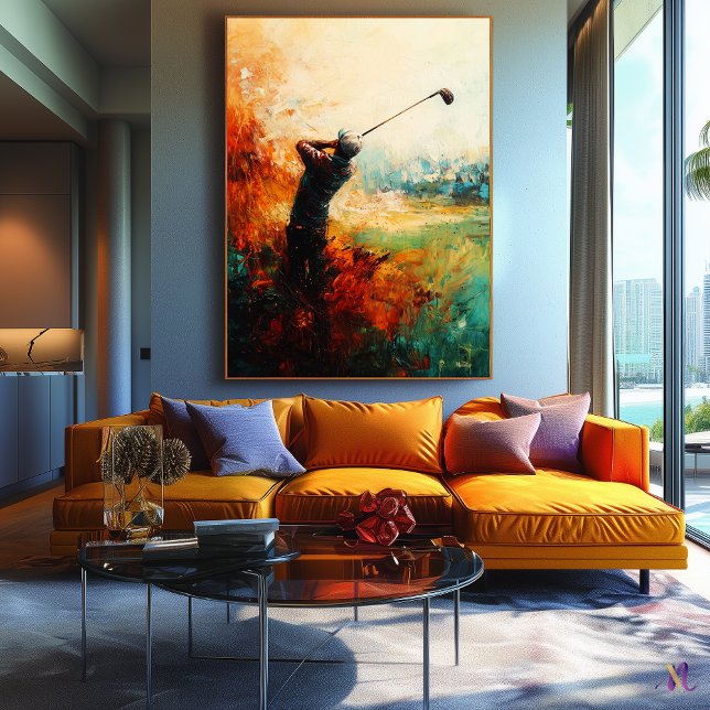 Toile Joueur de golf Abstrait (Créateur téléchargé)