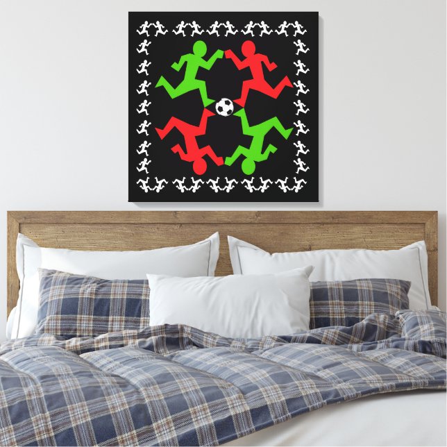 Toile Joueurs de soccer en courant au Motif de balle (Insitu(Chambre))