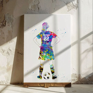 Toile Joueuse de football