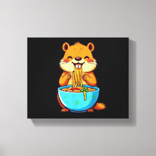 Toile Jour de la marmotte de terre Manger Ramen Joyeux J