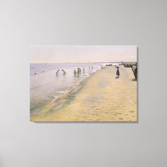 Toile Jour d'été à la plage sud de Skagen, 1884 (Recto)