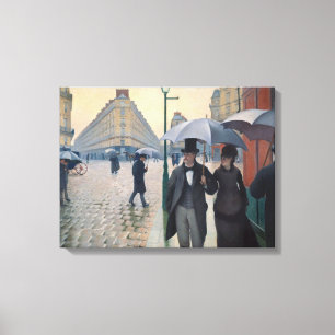 Toile Jour pluvieux de rue de Paris par Gustave