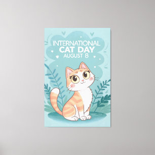 Toile Journée internationale du chat, illustration adora