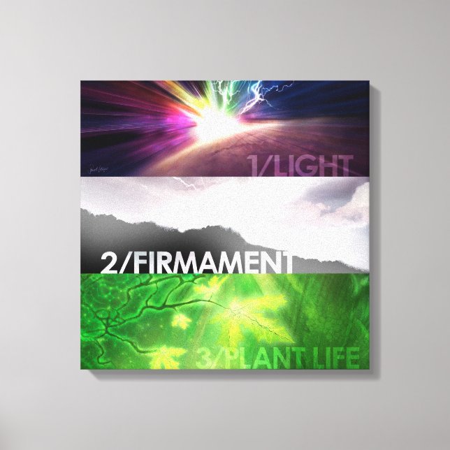 Toile Jours de création 1-3 Canvas Imprimer 18" x 18" (Recto)