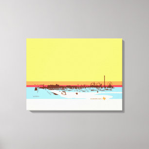 Toile Jours de surf - Île Galveston, Jetée de plaisance