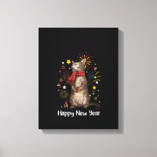 Toile Joyeuse Année Meow, Bonne Année Chat 2023 Fo