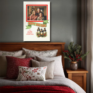Toile Joyeuses Fêtes Lanternes de Noël Photo Personnalis