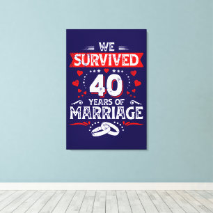 Toile Joyeux 40e anniversaire de mariage aux couples