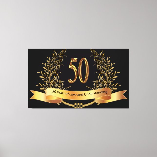 Toile Joyeux 50e anniversaire de Mariage imprimés en toi (Recto)
