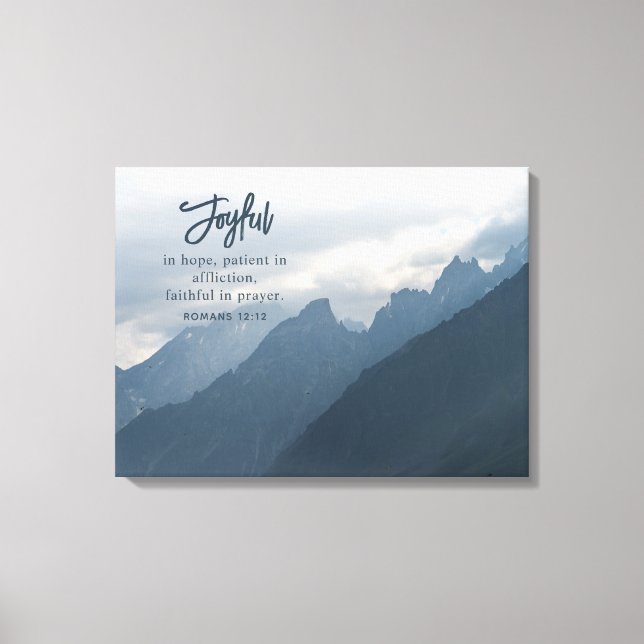 Toile Joyeux Dans L'Espoir Inspiration chrétienne (Recto)