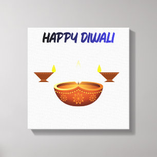 Toile Joyeux Diwali Lampe à Huile Traditionnelle Festiva