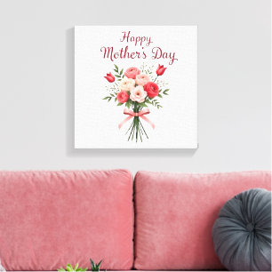 Toile Joyeux Mur Art de la Fête des Mères