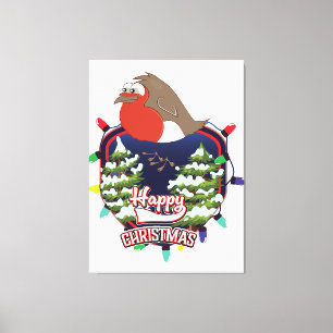 Toile Joyeux Noël dessin animé logo Robin