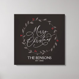 Toile Joyeux Noël - Nom de famille / Est. Vacances SVG