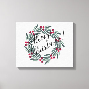 Toile Joyeux Noël Script Joli Festity Blanche Neige